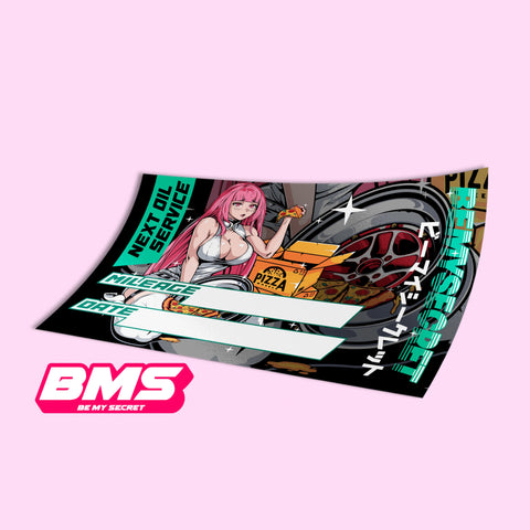 Product with anime-style design and 'BMS' branding on a pink background
